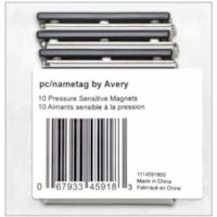 Avery Pressure Sensitive Magnets - x 0.50" (12.70 mm) Diameter - Silver - Magnet - 10 / Pack