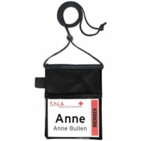 Avery Zippered Name Tag Pouches - Black - Vinyl, Fabric, Nylon, Elastic - 10 / Pack