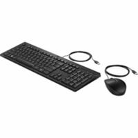 HP 225 Wired Mouse and Keyboard Combo (AX2Y7AA) - USB Type A Plunger Cable Keyboard - English (US), English (Canada) - Black - USB Type A Cable Mouse - Red Tracking - 1200 dpi - 3 Button - Scroll Wheel - Black - CoPilot Hot Key(s) - Compatible with PC