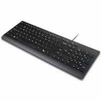 Lenovo Essential Wired Keyboard Black US English - Cable Connectivity - USB Type A Interface - CoPilot Hot Key(s) - Windows 10, Windows 11 - English (US) - PC - Plunger Keyswitch - Black