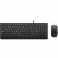 Lenovo Essential Wired Combo Black French Canadian 058 - USB Type A Membrane Cable Keyboard - French (Canada) - Black - USB Type A Cable Mouse - Optical - 1600 dpi - 3 Button - Scroll Wheel - Black - CoPilot Hot Key(s) - Symmetrical - Compatible with PC