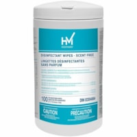 Highmark Disinfectant Wipes - For Multipurpose - Ready-To-Use - Wipe - Unscented, Anti-bacterial, Pre-moistened, Non-porous, Disinfectant, Contaminant-free - 100 Wipe