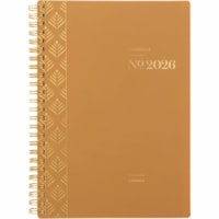 Cambridge WorkStyle 1606-200F-07-26 Planner - Small - Weekly, Monthly - 12 Month - January 2026 to December 2026 - 1 Week, 1 Month Double Page Layout - 5 1/2" (139.70 mm) x 8 1/2" (215.90 mm) Sheet Size - Spiral Bound - Brown - Poly, Polypropylene Cover - Sticker Sheet, Monthly Planner, Reference Ca