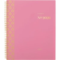 Cambridge WorkStyle 1606-905F-27-26 Planner - Large - Monthly, Weekly - 12 Month - January 2026 to December 2026 - 1 Week, 1 Month Double Page Layout - Letter - 8 1/2" (215.90 mm) x 11" (279.40 mm) Sheet Size - Spiral Bound - Pink - Poly, Polypropylene Cover - Sticker Sheet, Monthly Planner, Referen