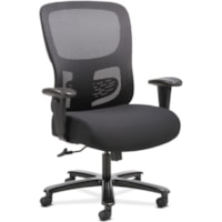 Sadie Big and Tall Task Chair - Black Seat Color - Fabric, Plush Seat Material - Black Back Color - Mesh Back Material - 5-star Base - Black - 1 Each