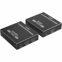 Rocstor TrueReach Video Extender Transmitter/Receiver - 196.85 ft (60000 mm) Range - 2 x Network (RJ-45) - 3 x USB - 1 x HDMI In - 2 x HDMI Out - 480i, 480p, 576i, 576p, 1080i, 1080p - 4K - 4096 x 2160 - Category 6a, Category 7, Category 6 - Home Theater, Training Room, Keyboard, Mouse, Conference R