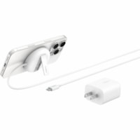 Belkin BoostCharge Pro Induction Charger - For Qi2-enabled Device, iPhone, AirPod, Smartphone, Earbud - Input connectors: USB - Fast Charging, Magnetic, Magnetic Alignment, Compact, MagSafe Technology, Current Detection, Overload Protection, Overvoltage Protection, Fire Resistant