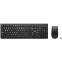 Lenovo Essential Wireless Combo Keyboard & Mouse Gen2 Black-French Canadian 058 - USB Type A Wireless RF 2.40 GHz Keyboard - French (Canada) - Black - USB Type A Wireless RF Mouse - Optical - 1600 dpi - 3 Button - Scroll Wheel - Black - Media Control, CoPilot Hot Key(s) - Symmetrical - AA, AAA - Com