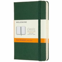 Moleskine Classic Notebook - 0.59" (15 mm) Height x 5.51" (140 mm) Width x 3.54" (90 mm) Depth - Ivory Paper - Myrtle Green Cover - Hard Cover, Elastic Closure, Bookmark, Expandable Pocket, Rounded Corner, Acid-free Paper