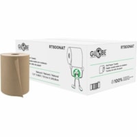 Globe Roll Towel - Kraft - 1 Ply - 7.50" (190.50 mm) Roll Diameter - 1.88" (47.63 mm) Core - Kraft - Paper, Fiber - 6 Pack