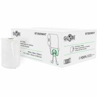 Globe Roll Towel - White - 1 Ply - 7.50" (190.50 mm) Roll Diameter - 1.88" (47.63 mm) Core - White - Paper, Fiber - 12 Pack