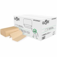 Globe MultiFold Towel - 1 Ply - 1/3 Fold - 9" (228.60 mm) Width x 9" (228.60 mm) Length - Kraft - Paper, Fiber - 16 Pack