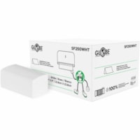 Globe Single Fold Towel - 1 Ply - 1/2 Fold - 9" (228.60 mm) Width x 9" (228.60 mm) Length - White - Paper, Fiber - 16 Pack