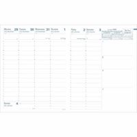 Quo Vadis Planner President Refill English - Large - Weekly - 13 Month - December 2025 to December 2026 - 8:00 AM to 9:00 PM - Half-hourly - Monday - Saturday, 8:00 AM to 7:00 PM - Hourly - Sunday - 1 Week Double Page Layout - 8 1/4" (209.55 mm) x 10 3/4" (273.05 mm) Sheet Size - White Sheet - Stitc