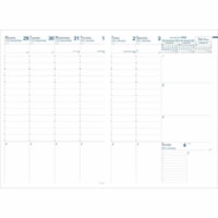 Quo Vadis Planner Prenote Refill English - Large - Weekly - 13 Month - December 2025 to December 2026 - 8:00 AM to 9:00 PM - Half-hourly - Monday - Saturday, 8:00 AM to 7:00 PM - Hourly - Sunday - 1 Week Double Page Layout - 8 1/4" (209.55 mm) x 11 3/4" (298.45 mm) Sheet Size - White Sheet - Stitche