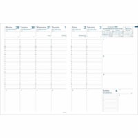 Quo Vadis Planner Trinote Freeport Assorted English - Large - Weekly - 13 Month - December 2025 to December 2026 - 8:00 AM to 9:00 PM - Half-hourly - Monday - Saturday, 8:00 AM to 7:00 PM - Hourly - Sunday - 1 Week Double Page Layout - 7 1/4" (184.15 mm) x 9 1/2" (241.30 mm) Sheet Size - White Sheet