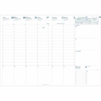 Quo Vadis Planner Prenote Refill French - Large - Weekly - 13 Month - December 2025 to December 2026 - 8:00 AM to 9:00 PM - Half-hourly - Monday - Saturday, 8:00 AM to 7:00 PM - Hourly - Sunday - 1 Week Double Page Layout - 8 1/4" (209.55 mm) x 11 3/4" (298.45 mm) Sheet Size - White Sheet - Stitched