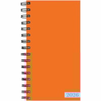 TF Publishing 2026 Orange Small Weekly Monthly Planner - Small - Weekly, Monthly - 12 Month - January 2026 to December 2026 - 1 Month Double Page Layout - 3 1/2" (88.90 mm) x 6 1/2" (165.10 mm) Sheet Size - Wire-O - Orange - Monthly Planner, Plastic-free, Compact, Monthly Grid, Tabbed, Durable Cover