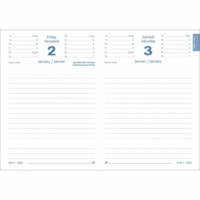 Quo Vadis Planner Notor Freeport Assorted Bilingual - Small - Daily - 12 Month - January 2026 to December 2026 - 8:00 AM to 7:00 PM - Hourly - 1 Day Single Page Layout - 4 3/4" (120.65 mm) x 6 3/4" (171.45 mm) Sheet Size - White Sheet - Stitched - Paper, Plastic - Assorted Cover - Appointment Schedu