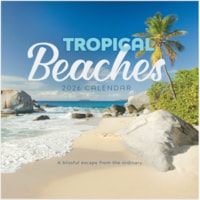 TF Publishing 2026 Tropical Beaches Mini Calendar - Mini - Monthly - 12 Month - January 2026 to December 2026 - 7" (177.80 mm) x 7" (177.80 mm) Sheet Size - Wall Mount - Multi - Paper - Bonus Month, Monthly Grid, Plastic-free
