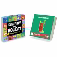 TF Publishing 2026 Every Day's A Holiday Daily Desktop Calendar - Daily - 12 Month - January 2026 to December 2026 - 5 1/4" (133.35 mm) x 5 1/4" (133.35 mm) Sheet Size - Desktop, Desk - Multi - Cardboard - Foldable, Easel, Tear-off, Lined, Plastic-free