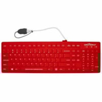 Seal Shield Seal Silk Pro SRK104 Keyboard - Cable Connectivity - USB Interface - Windows 11 - PC - Mechanical Keyswitch - Red