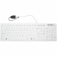 Seal Shield Seal Silk Pro SWK104 Keyboard - Cable Connectivity - USB Interface - Windows 11 - PC - Mechanical Keyswitch - White