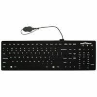 Seal Shield Seal Silk Pro SK104 Keyboard - Cable Connectivity - USB Interface - Windows 11 - PC - Mechanical Keyswitch - Black