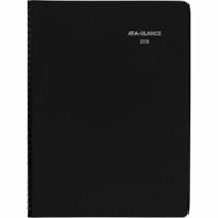 At-A-Glance - Carnet de rendez-vous GF5200026 - Hebdomadaire - 12 Mois - Janvier 2026 à Décembre 2026 - Tous les quarts d'heure - 1 Semaine Disposition double page - format 8 po (203,20 mm) x 11 po (279,40 mm) - Reliure à spirales - Cover Noir Faux cuir - Papier résistant aux