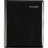 At-A-Glance 2026 Executive Weekly/Monthly Planner - 8-3/4" H x 6-7/8" W - Black - English - Weekly, Monthly - 12 Month - January 2026 to December 2026 - 1 Week, 1 Month Double Page Layout - 6 7/8" (174.63 mm) x 8 3/4" (222.25 mm) Sheet Size - Spiral Bound - Paper - Black Simulated Leather, Faux Leat