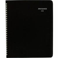 At-A-Glance 2026 Monthly Planner - 8-3/4" H x 6-7/8" W - Black - Bilingual - Monthly - 12 Month - January 2026 to December 2026 - 1 Month Double Page Layout - 6 7/8" (174.63 mm) x 8 45/64" (220.98 mm) Sheet Size - Spiral Bound - Black Faux Leather Cover - Expense Tracking, Contact Sheet, Reference C