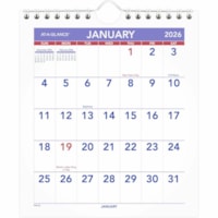 At-A-Glance 2026 Mini Monthly Tent Calendar - 7-1/2" H x 6-1/2" W - English - Mini - Monthly - 12 Month - January 2026 to December 2026 - 6 1/2" (165.10 mm) x 7 1/2" (190.50 mm) Sheet Size - 1.25" (31.75 mm) x 0.88" (22.23 mm) Block - Wall Mount - Chipboard, Paper - Writable Surface, Bleed Resistant
