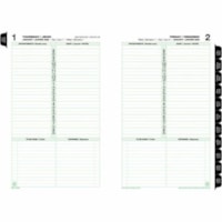 Day-Timer Refill Daily Desk Size 1PPD Bilingual - Desk - Daily - 12 Month - January 2025 to December 2025 - 1 Day Single Page Layout - 5 1/2" (139.70 mm) x 8 1/2" (215.90 mm) Sheet Size - 7 x Holes - Paper - Phone Directory, Address Directory, Planner Page, Auto Mileage, Hole-punched, Reference Shee