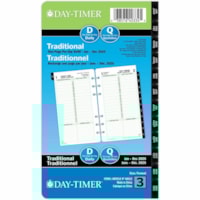 Day-Timer - Appointment Book/Planner Refill - Quotidien - 12 Mois - Janvier 2026 à Décembre 2026 - 8h00 à 20h00 - Toutes les heures - 1 Jour Disposition page unique - format 3 3/4 po (95,25 mm) x 6 3/4 po (171,45 mm) - Vert - Cover Papier - Fiche de planification de l'év&egra