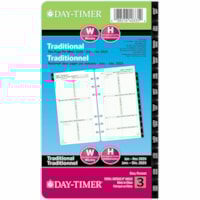 Day-Timer 2026 Dated Refill 2-Pages/Week Portable - 6-3/4" H x 3-3/4" W - Bilingual - Weekly - 12 Month - January 2026 to December 2026 - 8:00 AM to 5:00 PM - Hourly - Monday - Friday, 8:00 AM to 12:00 PM - Hourly - Saturday - Sunday - 1 Week Double Page Layout - 3 3/4" (95.25 mm) x 6 3/4" (171.45 m