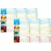 DayTimer Reversible Flexible Vertical/Horizontal Planner 24" x 36" Bilingual - Yearly - 2025 - Wall Mount - Reversible, Flexible, Write on/Wipe off, Laminated - 1 Each