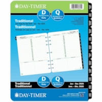 Day-Timer 2026 Dated Refill 1-Page/Day Folio - 11" H x 8-1/2" W - Bilingual - Folio - Daily - 12 Month - January 2026 to December 2026 - 8:00 AM to 8:00 PM - Hourly - 1 Day Single Page Layout - Letter - 8 1/2" (215.90 mm) x 11" (279.40 mm) Sheet Size - Green - Paper Cover - Event Planning Sheet, Tas