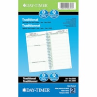 Day-Timer 2026 Wirebound Dated Refill 2 Pages/Day Pocket - 6-1/2" H x 3-1/2" W - Bilingual - Pocket - Daily - 12 Month - January 2026 to December 2026 - 8:00 AM to 5:00 PM - Quarter-hourly - 1 Day Double Page Layout - 3 1/2" (88.90 mm) x 6 1/2" (165.10 mm) Sheet Size - Spiral Bound - Green - Paper C