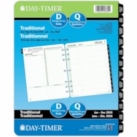 Day-Timer 2026 Dated Refill 2 Pages/Day Folio - 11" H x 8-1/2" W - Bilingual - Folio - Daily - 12 Month - January 2026 to December 2026 - 7:00 AM to 10:00 PM - Hourly - 1 Day Double Page Layout - Letter - 8 1/2" (215.90 mm) x 11" (279.40 mm) Sheet Size - Green - Paper Cover - Event Planning Sheet, T