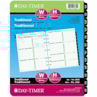 Day-Timer 2026 Dated Refill 2 Pages/Week Folio - 11" H x 8-1/2" W - Bilingual - Folio - Weekly - 12 Month - January 2026 to December 2026 - 8:00 AM to 5:00 PM - Hourly - Monday - Friday, 8:00 AM to 12:00 PM - Hourly - Saturday - Sunday - 1 Week Double Page Layout - Letter - 8 1/2" (215.90 mm) x 11" 