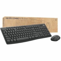 Lenovo Logitech MK370 Wireless Keyboard & Mouse Combo for Business, Brown Box - Graphite - USB Plunger/Membrane Wireless Bluetooth/RF 2.40 GHz Keyboard - 112 Key - English (US) - Graphite - USB Wireless Bluetooth/RF Mouse - Optical - 3 Button - Graphite - Internet Key, Programmable, Calculator, Emai