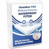 CleanRest PRO Fitted Waterproof Protector, Cal King, Case of 4 - 72"W x 84"L x 12-21"H, White, Case of 4