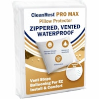CleanRest PRO Max Pillow Protector, Standard, Case of 4 - 20"W x 26"L, White, Case of 4