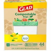 Glad Kitchen Compostable Bags Lemon Scent - Fresh Lemon - Small Size - 9.84 L Capacity - 16.30" (414.02 mm) Width x 16.50" (419.10 mm) Length x 0.71 mil (18 Micron) Thickness - Kitchen, Food Waste - 44 / Box
