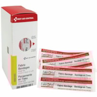 First Aid Central Fabric Bandages 2.5 x 7.6 cm (1" x 3"), 40 per Box, SmartCompliance Refill - Natural - Fabric - 40 / Box