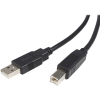 Câble de transfert de données 1 pi (0,30 m) USB/USB-B - 1 chaque StarTech.com - 1 pi (0,30 m) USB/USB-B Câble de transfert de données pour Dispositif périphérique - 480 Mbit/s - 24/28 AWG - Noir - 1 chaque