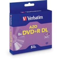 DVD enregistrable 95311 - DVD+R DL - 8x - 8,50 Go - 5 emballage Boîtier (Jewel Case) - Pourpre Verbatim - 120 mm