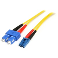 StarTech.com 1m Single Mode Duplex Fiber Patch Cable LC-SC - 3,3 pi (1 m) Fibre Optique Câble réseau pour Périphérique réseau - 100 Gbit/s - Câble de Raccordement - LSZH - 9/125 µm - Jaune - 1 chaque