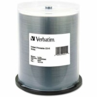 Verbatim CD-R 700MB 52X White Inkjet Printable - 100pk Spindle - Printable - Inkjet Printable