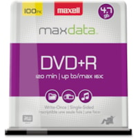 DVD enregistrable - DVD+R - 16x - 4,70 Go - 100 emballage Broche Maxell - 120 mm